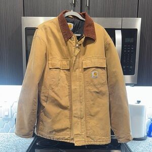 LARGE Carhartt Tan Military Field Jacket with Durable Fabric